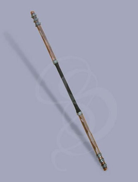 Quarterstaff Art, Dnd Quarterstaff Druid, Quarter Staff Designs, Fantasy Quarterstaff, Quarterstaff Design, Quarterstaff Aesthetic, Bo Staff Design Ideas, Quarter Staff Dnd, Dnd Quarterstaff