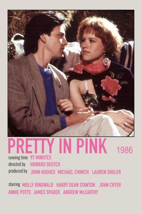 Pretty In Pink Poster, Pink Movie Poster, Pretty In Pink Movie, Pretty In Pink Aesthetic, John Cryer, Indie Movie Posters, Aesthetic Movie, Pink Movies, Movies To Watch Teenagers