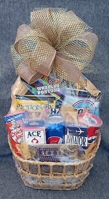 Tenant Gifts Christmas, Company Gift Basket Ideas, Custom Gifts For Grandparents, Game Night Auction Basket, Christmas Basket For Him, Book Raffle Basket, Family Night In Gift Basket, Travel Kit Gift Basket, Unisex Gift Basket For Adults