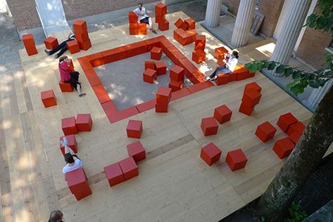 Temporary Architecture, Brooklyn Design, Urban Intervention, Public Space Design, Outdoor Living Rooms, Urban Furniture, Street Furniture, Urban Spaces, Built Environment