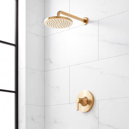 Shower Systems and Faucets, Shower Jet Systems | Signature Hardware Shower Build, Freestanding Tub Faucet, Gold Shower, Luxurious Showers, Shower Faucet Sets, Tub And Shower, Rainfall Shower Head, Custom Shower, Tub Shower Combo