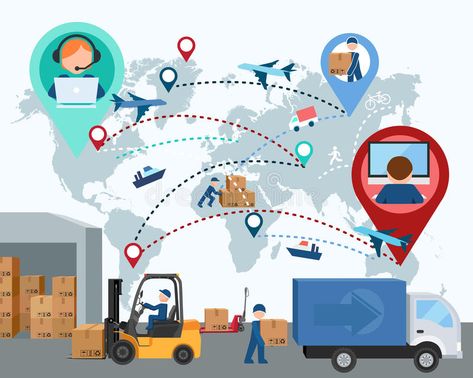 Production, transportation, delivery of cargo. Map. Vector illus. Production, tr , #Aff, #delivery, #cargo, #Production, #transportation, #Map #ad Travel Marketing, Logistics Management, Billing Software, Dream Career, Supply Chain Management, Tianjin, Folding Doors, Chengdu, App Development Companies