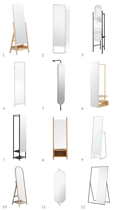 Storage Mirror Full Length, Tall Mirrors, Mirror Minimalist, Minimalist Mirror Bedroom, Self Standing Mirror, Mirror Interior Design Wall, Dressing Mirrors, Minimalist Mirror, Mirror Standing