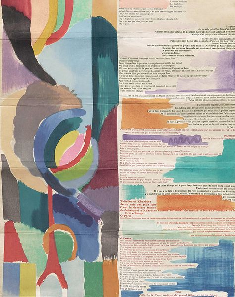 Detail of La prose du Transsibérien et de la petite Jehanne de France by Sonia Delaunay-Terk and Blaise Cendrars Teaching Graphic Design, Robert Delaunay, Sonia Delaunay, Book Of Kells, Desert Island, Georges Braque, National Art, Art Practice, Museum Of Fine Arts