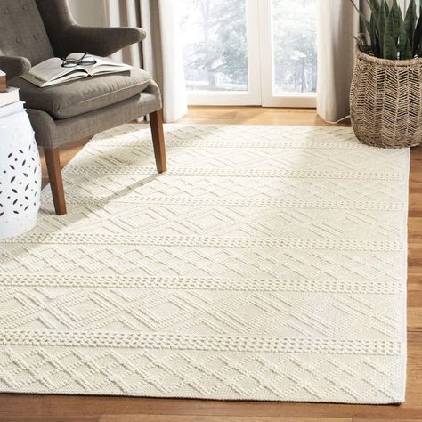 Xamiera Handmade Tufted Ivory Area Rug Deco Studio, Geometric Motif, Living Room Area, Ivory Background, Solid Color Rug, Ivory Area Rug, Transitional Area Rugs, Geometric Area Rug, Ivory Rug