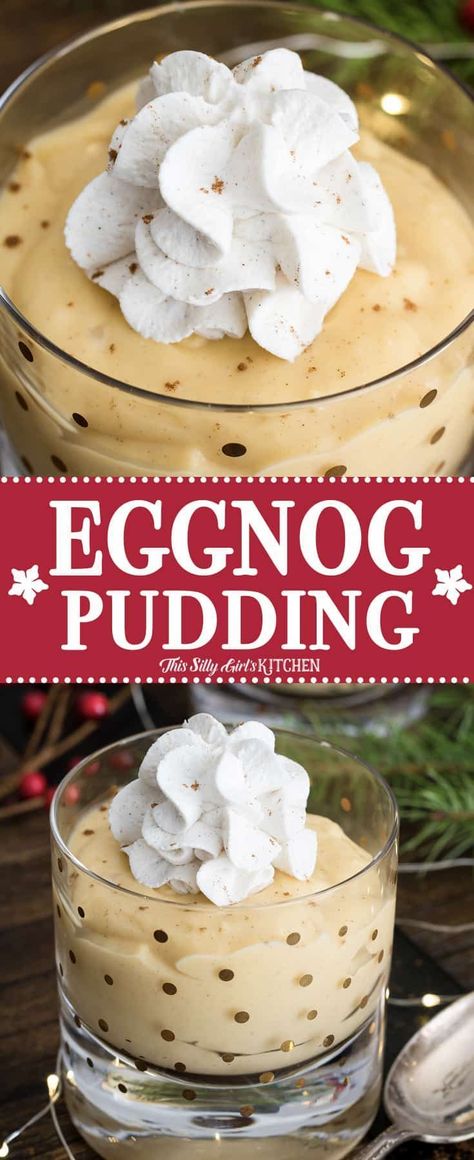 Eggnog Pudding, Home Made Pudding, Pudding Homemade, Desserts Nutella, Eggnog Bread, Eggnog Dessert, Eggnog Recipes, Keto Pudding, Puding Roti