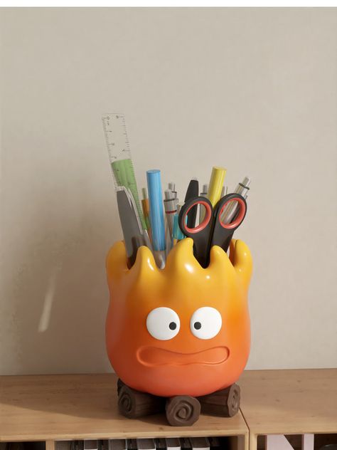 Transform your desk into a beacon of creativity with our fun torch-shaped office pen holder.and Like a burning flame. Crafted for both style and function, this unique holder keeps your pens and pencils organized while doubling as an eye-catching decor piece. Whether for work or study, its innovative design and sturdy construction make it a must-have accessory that brings a touch of whimsy to any workspace. Material:ResinSize:8cm(L)*13cm(H) (1 inch=2.54cm) Unique Art Pieces, Air Dry Clay Pencil Holder, Clay Desk Buddies, Pencil Holder Ideas, How To Decorate Your Office At Work, Clay Pencil Holder, Pencil Holder Design, Gifts For Artist, Pottery Gift Ideas