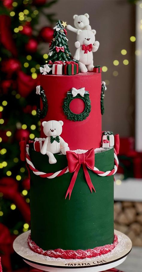 festive cake ideas, festive Christmas cake pictures, Christmas cake, winter cake, winter cake ideas Christmas Cake 2 Tier, Birthday Cake Christmas Theme, Christmas Theme Wedding Cake, Fondant Christmas Cake Ideas, Two Tier Christmas Cake, Santa Cake Ideas, 2 Tier Christmas Cake, Christmas Theme Cake Ideas, Xmas Cake Ideas