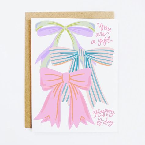 K+S Design Co. | KANDS.CO (@kandsdotco) • Instagram photos and videos Grandma Birthday Card, Bow Birthday, Embroidered Blanket, Gift Bow, Bday Cards, Cute Birthday Cards, Birthday Cards For Friends, Gift Bows, S Design