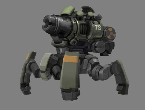 ArtStation - mobile artillery, yin lee Drones Concept, Sci Fi Design, Megaman X, Arte Robot, Army Vehicles, Robot Design, Robots Concept, Robot Art, Robot Concept Art