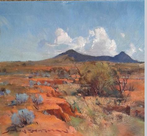 American Desert Landscape, Southwest Landscape Paintings, Desert Landscape Photography, Desert Landscape Art, Australian Landscape, Southwestern Art, Western Artist, Desert Art, Cactus Art