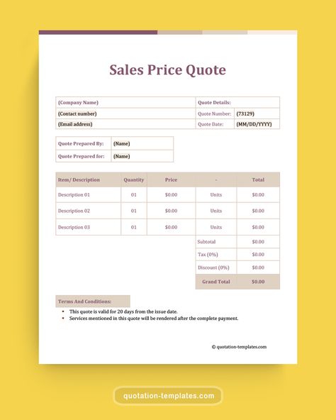 Sales Quotation Template - 8+ For (XLS, DOC and PDF Format) Daily Sales Report Template, Sales Quotation, Construction Quotation Format, Quotation Sample, Monthly Sales Report Template, Quotation Template, Sales Enablement Infographic, Number Quotes, Name Quotes