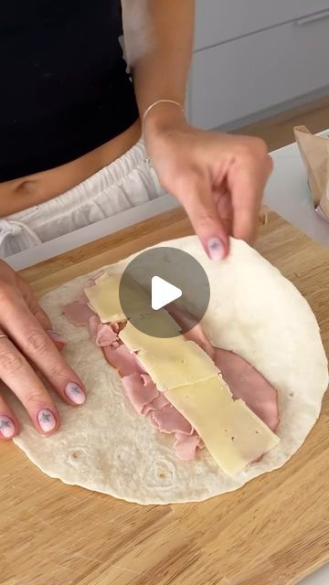 How To Fold A Wrap, Cold Wraps Recipes, Ham And Cheese Wraps Tortilla, Wrap Fillings Ideas, Ham And Cheese Toaster Wrap, Tortilla Wrap Ideas, Ham And Cheese Toastie, Protein Wraps, Wrap Fillings