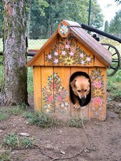 Zalipie Poland flowers | Creative Dog Houses on Pinterest | Dog Houses, Luxury Dog House and ... Dog Houses, Houses In Poland, Lab Image, Painted Houses, Polish Folk Art, Dog Kennel Outdoor, Computer Lab, Arte Popular, Dog Kennel