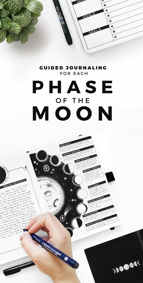 Bujo Moon Phases, Journaling Exercises, 2023 Bullet Journal, Bullet Journal Calendrier, Guided Journaling, Archer And Olive, Phase Of The Moon, Celestial Event, Moon Journal