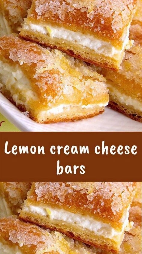 Lemon Cream Cheese Bars, Cheese Bars, Cream Cheese Bars, Lemon Cream Cheese, Cheese Bar, Lemon Dessert Recipes, Think Food, Lemon Cream, Lemon Desserts