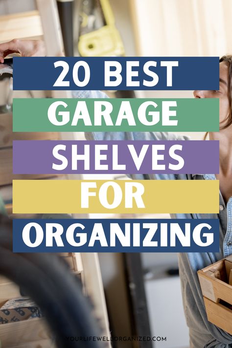 woman putting things away on a shelf in the garage storage shelf with text overlay Diy Overhead Garage Storage, Rolling Shelves, Smart Garage, Garage Storage Ideas, Overhead Garage Storage, Declutter And Organize, Garage Storage Shelves, Garage Organization Diy, Overhead Storage