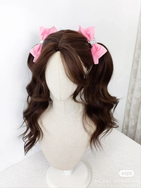 Bows Hairstyle, Hairstyle Examples, Hair Inspiration Long, Kawaii Hairstyles, Bow Hairstyle, Hair Tips Video, Pretty Hair Color, Women's Wigs, Japanese Hairstyle