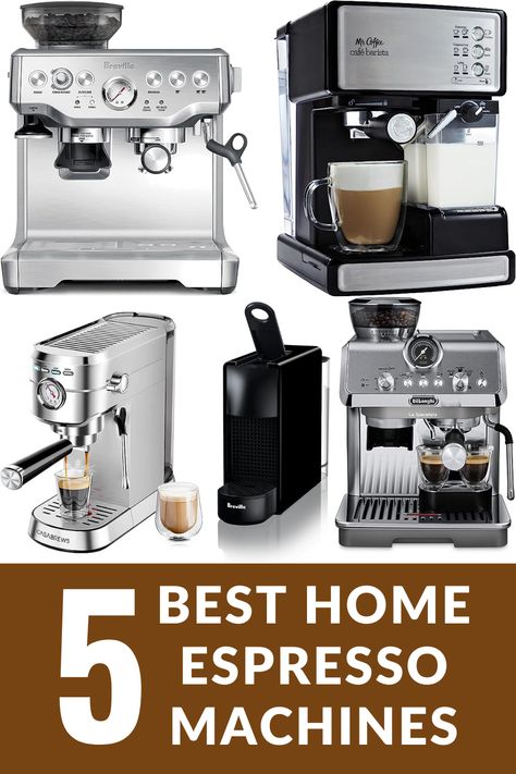 5 Best Home Espresso Machines Cappuccino Machine At Home, Ice Coffee Machine, Best Coffee Machines For Home, Best Espresso Machine Home, Esspresso Machine, Best Home Espresso Machine, Slim Coffee, Home Espresso Machine, Espresso At Home