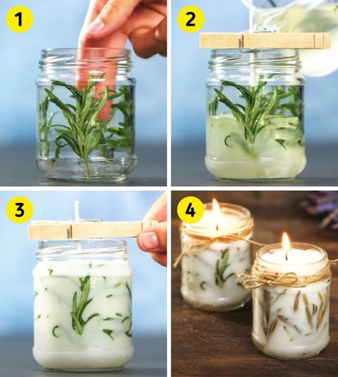 Diy Candles With Herbs, How To Dye Candles Diy, Make Own Candles, Hosting A Candle Making Party, Candle Making With Molds, Sage Candle Diy, Paraffin Wax Candles Diy, Cute Candle Ideas Easy Diy, How To Decorate A Candle