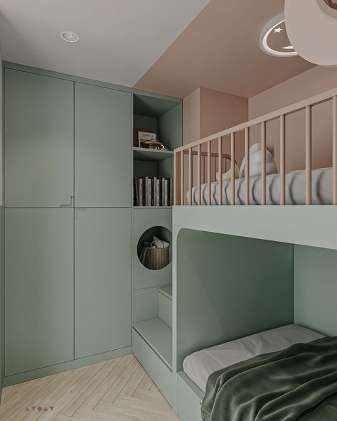 PARISIAN MILLENNIUM FLAT on Behance Kids Bunk Bed Rooms, Bedroom Colors Paint, Modern Bedroom Sets, Decor Business Ideas, Home Decor Business Ideas, Modern Kids Room Design, Home Decor Business, Children's Bedroom Ideas, Decor Business