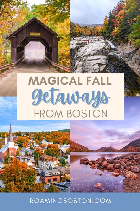 Boston is the perfect starting point for leaf peeping at truly stunning destinations. While the fall foliage in Boston itself is nothing to sneeze at, you’ll want to go to the mountains or seaside towns for those breathtaking views. After living in Boston for a few years, here are the top destinations I’d recommend for a fall weekend getaway. A few are even accessible by public transport! You can find a free, interactive map at the end to help you plan your trip. Boston Fall Trip, Boston In November, Boston Things To Do Fall, 3 Days In Boston Fall, Weekend In Boston Fall, Boston Itinerary Fall, Fall In Boston, Boston Fall, New England Fall Foliage Road Trip From Boston