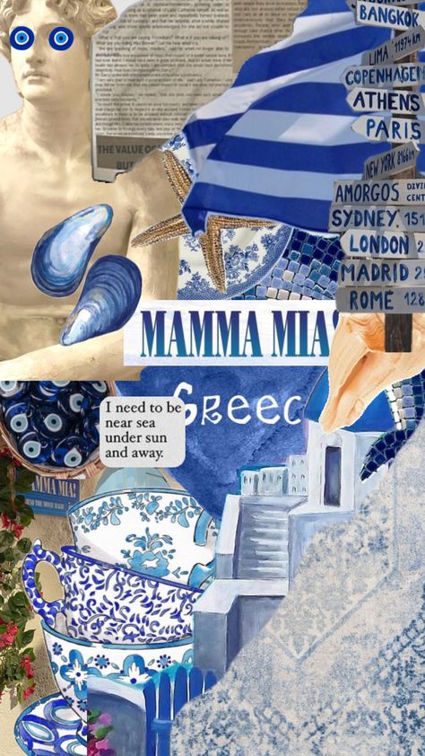 Greece aesthetic collage Greece, Collage, Greece Collage, Greece Stickers, Cute Shuffles, Greece Aesthetic, Aesthetic Collage