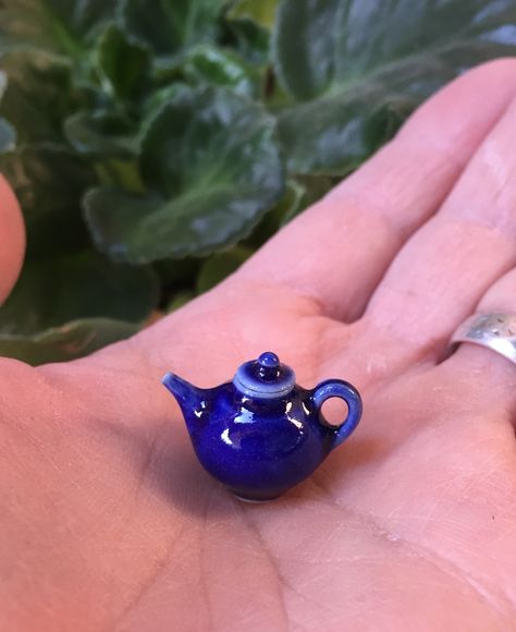 Miniature Ceramics, Tiny Pottery Wheel, Tiny Tea Set, Miniature Teapot, Modern Dolls House, Miniature Pottery, Miniature Tea Set, Wheel Thrown Pottery, Diy Origami