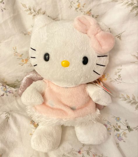 Hello Kitty Aesthetic Plush, Hello Kitty Angel Plush, Hello Kitty Plush Aesthetic, Pink Hello Kitty Aesthetic, Light Feminity, Pink Hello Kitty Plush, Light Pink Hello Kitty, Hello Kitty Teddy, Coquette Hello Kitty