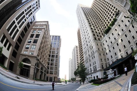 Eastwood City (from SkyscraperCity)  #photography #buildings #fisheye #camera #view #city Fisheye Building, Fisheye Perspective, Perspective References, Fisheye Camera, Photography Buildings, Eye Perspective, Fisheye Photography, Frog Eye, Perspective Photography