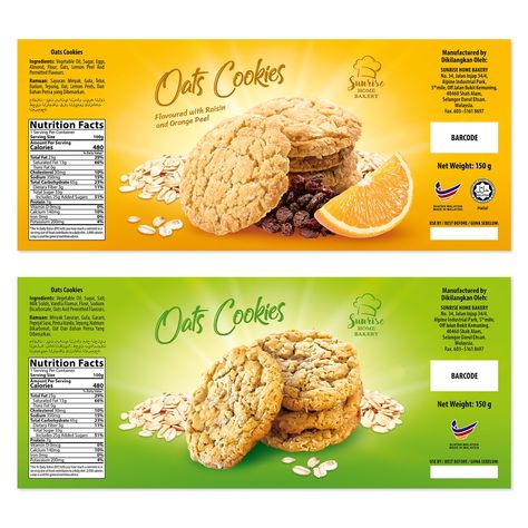 Label Packaging Design for Oats Cookies produced by Malaysian brand Barnsberry. 🍫 🍪 Designed by me @annaisdesigner . #packaging #design #label #labeldesign #cookies #oatscookies #oats #sweets #barnsberry #malaysia #graphicdesign #packagingdesign #foodpackaging #retailpackaging #food #designer #package #annaisdesigner #annatonchylova Bakery Products Packaging Design, Biscuit Label Design, Biscuit Design Packaging, Cookie Label Design, Snack Label Design, Cake Label Design, Oats Packaging Design, Cookies Label Design, Bread Label Design