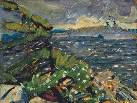 Arthur Lismer - Rain in the North Country 9 x 12 Oil on wood panel (1920) Art, Country Dates, Wood, Paintings, Tom Thomson, North Country, Wood Panel, Wood Paneling