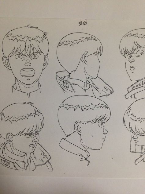 Akira Character Design, Akira Character Sheet, Akira Sketch, Akira Characters, Akira Storyboard, Akira Anime Poster, Akira Anime Movie, Akira Kaneda, Akira Manga