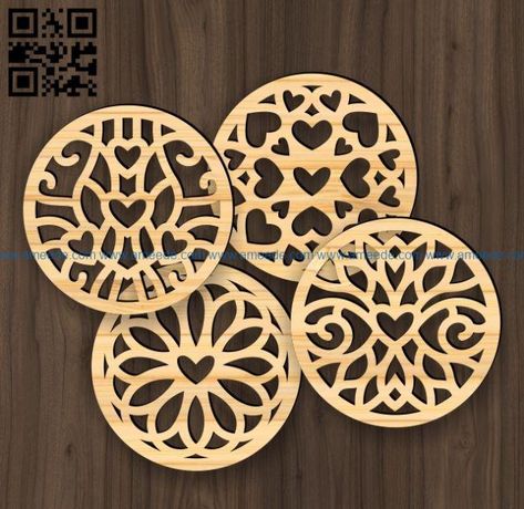 Coasters E0017747 file cdr and dxf free vector download for Laser cut – Download Vector Laser Cut Coaster, Laser Cut Wood Crafts, Free Vector Files, Vector Free Download, Laser Cut Files, Laser Cut Wood, Cricut Crafts, Wood Crafts, Laser Engraving