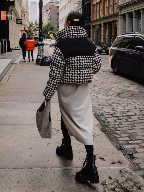 40 Degree Weather Outfit, Tights Winter Outfit, Matching Tracksuit, Finally Friday, Cold Weather Outfit, Faux Leather Coat, Houndstooth Jacket, Fashion Cover, Outfit Formulas