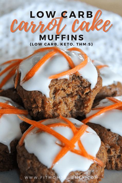 Keto Carrot Cake Muffins, Low Carb Carrot Cake, Carrot Cake Muffins, Keto Cream, Cake Muffins, Low Carb Muffins, Healthy Treat, Net Carbs, Keto Dessert Recipes