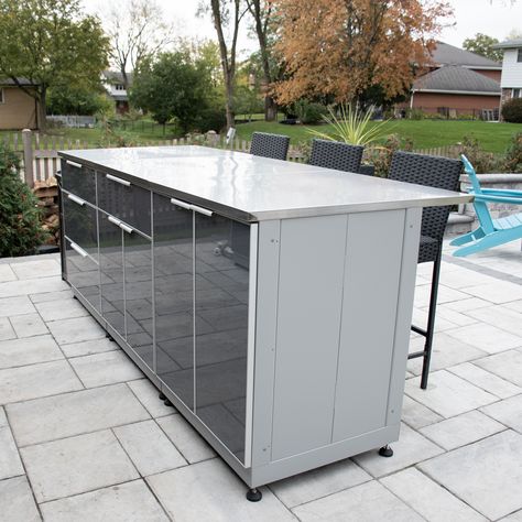 Guess what's back? OUTDOOR KITCHENS!  Tap to shop to give your outdoor space a nice refresh to host outdoor gatherings this summer and fall.  #blueskyoutdooorliving #outdoorliving #patio #outdoorkitchen #outdoors #hosting #patioreno #kitchens #kitchenaccessories #cabinets #organization Kitchen Island Frame, Outdoor Kitchen Cabinet, Top Kitchen Cabinets, Modular Outdoor Kitchens, Cabinet Top, Outdoor Kitchen Cabinets, Outdoor Cabinet, Stainless Steel Counters, Outdoor Sinks