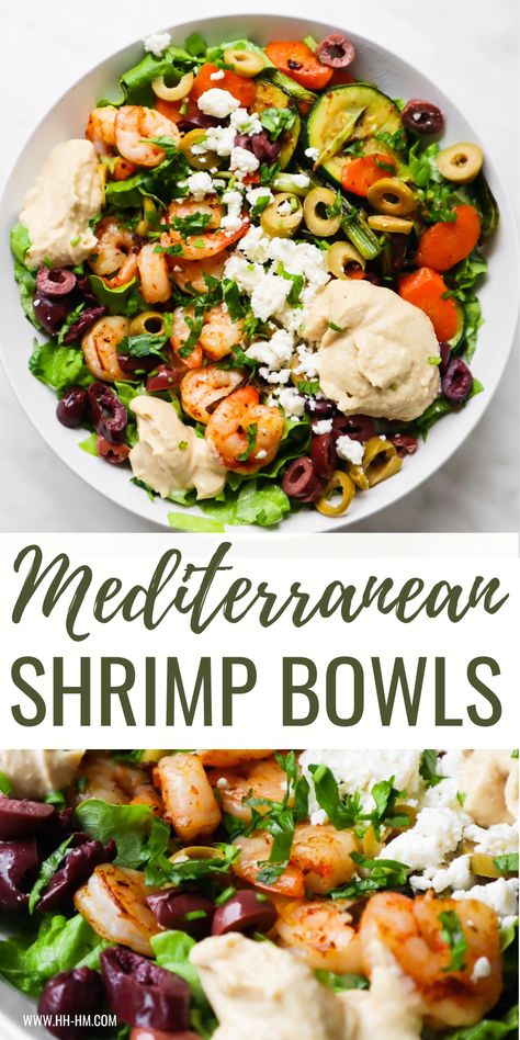 Meditation Diet, Mediterranean Shrimp Recipe, Mediterranean Shrimp, Shrimp Bowls, Diet Lunch Ideas, Shrimp Bowl, Mediterranean Recipe, Shrimp And Quinoa, Mediterranean Recipes Healthy