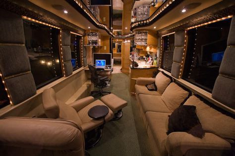 Tourbus Luxury Bus Interior, Bus Interior Design, Tour Bus Interior, Bus Ideas, Bus Interior, Chartered Bus, Volkswagen New Beetle, Luxury Rv, Luxury Bus