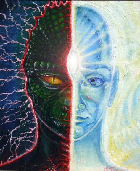 From the reptilian fear-based ego thought to a higher consciousness & awareness founded on love. both are within you - which will you choose? Reptilian People, Ufo Art, Arte Alien, Alien Concept, Aliens And Ufos, Alien Races, Alien Concept Art, Alien Art, Nikola Tesla