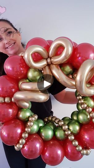 14K views · 43 reactions | LETS MAKE A CHRISTMAS WREATH TOGETHER   These are so satisfying to make!!! I used the same technique that I taught you over on the @amscanuk channel where I filmed a series of training videos for you. This one is exactly the same as the gorgeous sunshine 😍  Using Reflex Crystal Red, Reflex Lime Green & Reflex Gold from @sempertexeurope @sempertex to create this festive piece!   Let me know in the comments below if you will be giving this a try this year?   What do you think?   #perfectlypoppedballoons #christmasballoons #balloontutorial #balloonwreath #onlineballoonclass #balloonclassonline #amscanuk #sempertex | Perfectly Popped Balloons | The Ronettes · Sleigh Ride (Sped Up) Lime Green Balloon Garland, Christmas Balloon Wreath, Make A Christmas Wreath, Balloon Wreath, Holiday Balloons, The Ronettes, Green Balloon, Christmas Balloons, Christmas Wreaths To Make