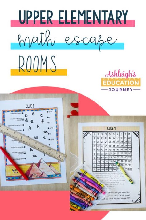 Upper Elementary Math Escape Rooms - Multiplication Escape Room with an Ancient Egyptian theme Math Provocations, Math Escape Room, Upper Elementary Activities, Workshop Activities, Grandma Camp, Egyptian Theme, Upper Elementary Math, Fourth Grade Math, Math Strategies