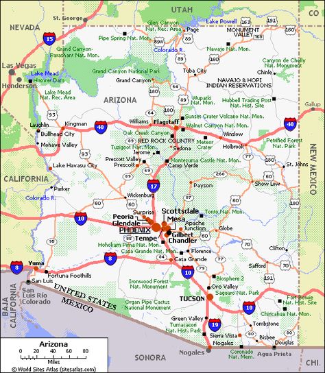 Arizona State Map Printable Large | Arizona Highways Map Arizona Attractions, New Mexico Map, Highway Map, Arizona Map, Trip To Grand Canyon, Visit Arizona, Arizona Road Trip, Lake Mead, Adventure Guide