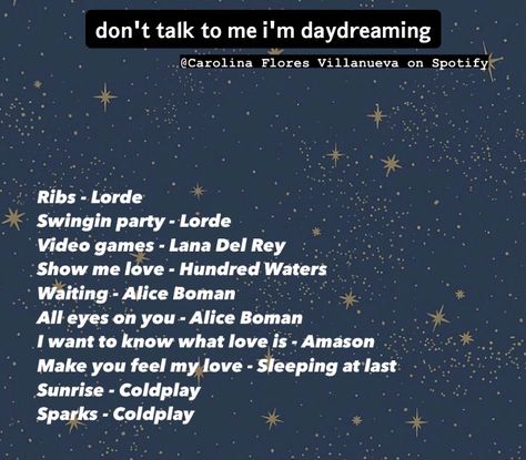 Songs To Escape Reality, Songs For Daydreaming, Songs To Daydream To, Daydreaming Playlist, Daydream Aesthetic, Song Lists, Maladaptive Daydreaming, Songs Playlist, Song Recommendations