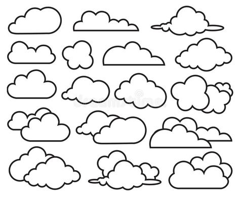 Clouds Illustration, Monochrome Illustration, Cloud Illustration, Painted Pots Diy, Cloud Drawing, Free Illustration, Bullet Journal Layout, Bullet Journal Doodles, Flash Art