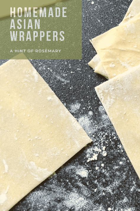 Make Egg Roll Wrappers, Home Made Egg Roll Wrappers, How To Make Egg Roll Wrappers, Egg Rolls Wrapper Recipes, Baked Eggroll Recipes, Wonton Wrapper Recipe, Homemade Egg Roll Wrappers, Egg Roll Dough Recipe, Egg Rolls Wrappers