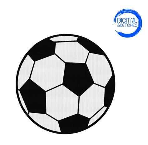 Free Embroidery Design: Soccer Ball • I Sew Free Soccer Embroidery, Soccer Ball Template, Soccer Ball Svg, Soccer Ball Silhouette, Soccer Embroidery Designs, Pes Embroidery, Raw Edge Applique, Bonsai Art, Applique Pattern