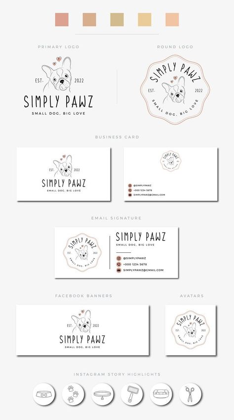 This pre-made pet logo design is perfect for pet shops, pet groomers, veterinary clinics and many more! It will give your business a professional and elegant look. AVAILABLE OPTIONS • Primary Logo • Round Logo • 2 Logos • 1 Logo + Card • 2 Logos ... Logos, Dog Walking Logo Ideas, Pet Salon Logo, Dog Salon Logo, Dog Groomer Logo, Dog Grooming Logo Ideas, Dog Grooming Logo, Dog Logos Ideas, Dog Walking Logo