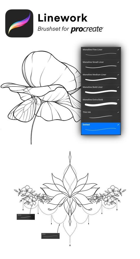 Procreate fine liner brush for tattoo and lineart | Download now! Procreate Downloads, Procreate Brushes Download, Brush For Procreate, Brush Tattoo, Best Procreate Brushes, Skin Paint, Photoshop Brushes Free, Illustrator Brushes, Free Procreate