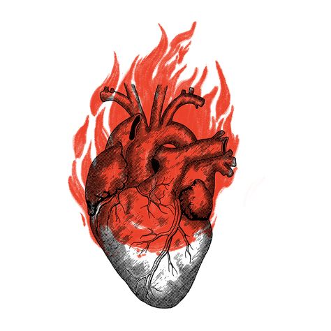 Heart On Fire Wallpaper, Heart On Fire Illustration, Heart On Fire Painting, Heart On Fire Aesthetic, Heart On Fire Drawing, Burning Heart Drawing, Heart On Fire Tattoo, Heart With Flames, Fire Of God